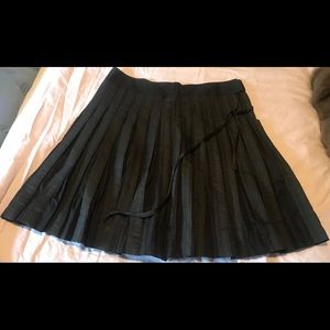 CK Calvin Klein Black Textured Pleated Skirt